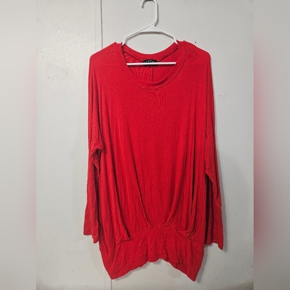 Made By Johmny Plus Size Red Tunic Top!